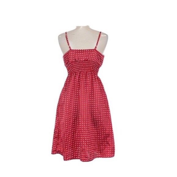 Wet Seal VTG Y2K Coquette Red Polka Dot Satin 90s Babydoll Dress Size Medium - Picture 2 of 13